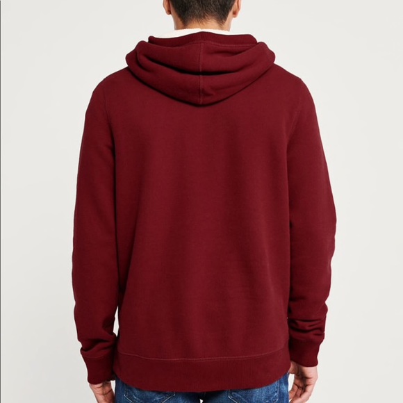 🆕 Abercrombie Sherpa Hood Red Sweatshirt - Picture 5 of 6